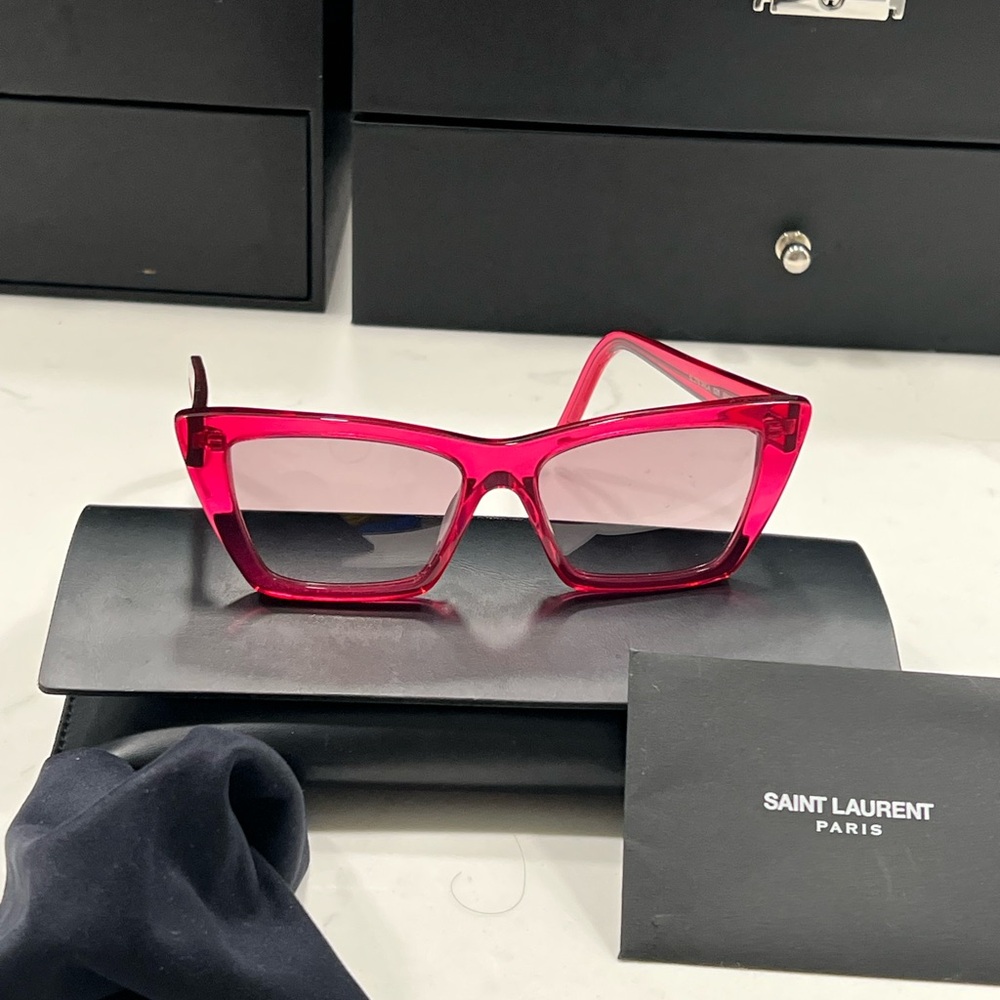 Saint Laurent Bold Red Cat-Eye Sunglasses 53MM